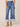 Blue Artisanal Denim Fading Whiskering Cuffed Cargo Pocket V-Yoke Wide Leg Jean