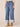 Blue Artisanal Denim Fading Whiskering Cuffed Cargo Pocket V-Yoke Wide Leg Jean