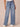 Mid Blue Denim Absolution Skyrise Drawstring Waistband Acid Wash V-Yoke Wide Leg Jean