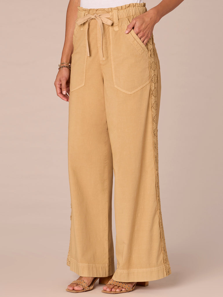 Wide-Leg Nylon Cargo Pants With Utility Pockets main image 0