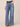 Mid Blue Artisanal Absolution Ultra-Skyrise Two-Tone Design Frayed Double Waistband Whiskering V-Yoke Wide Leg Jean