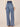 Mid Blue Artisanal Absolution Ultra-Skyrise Two-Tone Design Frayed Double Waistband Whiskering V-Yoke Wide Leg Jean