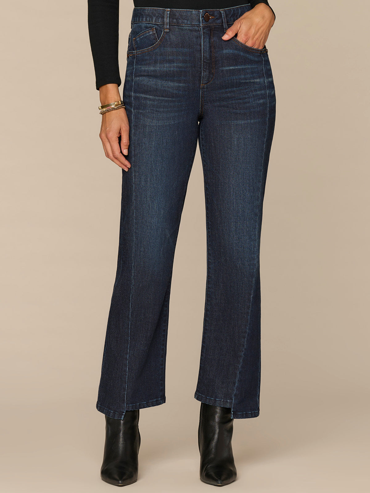"Ab"solution® Skyrise Barely Boot Petite Jeans Clean Finish Hem