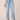 Light Blue Artisanal Denim Absolution High Rise Scattered Rhinestone Detail Round Up Yoke Boyfriend Jean