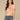Macadamia Raw Sienna Multi Print Short Sleeve Seaming Scoop Neck Placement Abstract Leafy Print Knit Boyfriend Tee