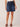 Indigo Absolution High Rise Double Button Tab Patch Pocket Fray Hem Denim Petite Skirt