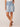 Light Blue Absolution High Rise Double Button Tab Patch Pocket Fray Hem Denim Skirt