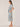 Island Sky Smokey Landender Short Bell Sleeve Ruffle Shoulder Button Down Front Ruffle Edge Stand Collar Abstract Print Smocked Waist Self Tie Midi Woven Dress