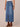 Mid Blue Denim Absolution High Rise Front Slit Release Hem Uneven Yoke Skirt