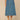 Mid Blue Artisanal Denim Absoluton Sweetheart Yoke Snap Button Front Seaming A-Line Hem Patch Pocket Denim Skirt