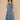 Mid Blue Sleeveless V-Neck Smocked Back Seaming Side Entry Pockets Maxi Hem Abstract Floral Print Petite Woven Dress