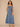 Mid Blue Sleeveless V-Neck Smocked Back Seaming Side Entry Pockets Maxi Hem Abstract Floral Print Petite Woven Dress