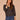 Charcoal Double Layer Three Quarter Sleeve V-Neck Button Down Front Contrast Scallop Edge Banded Hem Faux Twofer Sweater Cardigan