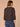 Charcoal Double Layer Three Quarter Sleeve V-Neck Button Down Front Contrast Scallop Edge Banded Hem Faux Twofer Sweater Cardigan