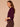 Dark Raisin Double Layer Three Quarter Sleeve V-Neck Button Down Front Contrast Scallop Edge Banded Hem Faux Twofer Petite Sweater Cardigan