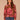 Umber Plum Multi Long Drop Shoulder Ruched Dolman Sleeve Round Mock Neck Banded Hem Abstract Floral Print Sweater