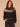 Heather Charcoal Multi Long Blouson Sleeve High Round Neck Fair Isle Argyle Banded Hem Sweater Top
