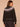 Heather Charcoal Multi Long Blouson Sleeve High Round Neck Fair Isle Argyle Banded Hem Sweater Top
