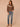 Heather Brown Multi Long Blouson Sleeve High Round Neck Fair Isle Argyle Banded Hem Sweater Top