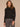 Black Long Sleeve Mock Neck Pointelle Stitch Shirttail Hem Petite Sweater