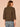 Forest Moss Three Quarter Bell Puff Sleeve Round Neck Scallop Edge Variegated Stitch Mix Flounce Hem Slightly Sheer Sweater Top

