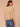 Light Khaki Three Quarter Bell Puff Sleeve Round Neck Scallop Edge Variegated Stitch Mix Flounce Hem Slightly Sheer Sweater Top