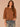 Saddle Three Quarter Bell Puff Sleeve Round Neck Scallop Edge Variegated Stitch Mix Flounce Hem Slightly Sheer Petite Sweater Top

