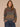 Heather Mocha Multi Long Blouson Sleeve Scallop Edge Turtleneck Zigzag Metallic Yarn Stitch Detail Shirttail Scallop Hem Ombre Stripe Design Petite Sweater