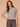 Blue Shadow Above Elbow Banded Sleeve Scallop Edge V-Neck Paisley Jacquard Texture Scallop Banded Hem Slightly Sheer Sweater Top
