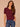 Plum Above Elbow Banded Sleeve Scallop Edge V-Neck Paisley Jacquard Texture Scallop Banded Hem Slightly Sheer Sweater Top
