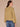 Ginger Cider Ivory Long Dolman Blouson Drop Shoulder Sleeve Overlap High V-Neck Contrast Blanket Stitch Embroidery Detail Sweater