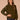 Heather Forest Moss Ivory Long Dolman Blouson Drop Shoulder Sleeve Overlap High V-Neck Contrast Blanket Stitch Embroidery Detail Sweater