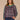 Green Multi Long Drop Shoulder Sleeve Round Neck Tipping Detail Shirttail Hem Plaid Design Sweater