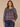 Green Multi Long Drop Shoulder Sleeve Round Neck Tipping Detail Shirttail Hem Plaid Design Sweater