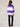 Mulberry Ombre Multi Long Drop Shoulder Sleeve Turtle Neck Ombre Stripe Metallic Tipping Sweater