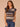 Blue Ensign Blue Multi Short Flutter Sleeve Split Neck Lace Up Tie Stripes Straight Hem Slightly Sheer Sweater Top