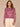 Raspberry Rose Multi Long Scallop Sleeve Mock Neck Metallic Yarn Mixed Space Dye Design Scallop Edge Hem Sweater