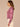 Raspberry Rose Multi Long Scallop Sleeve Mock Neck Metallic Yarn Mixed Space Dye Design Scallop Edge Hem Sweater