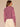 Raspberry Rose Multi Long Scallop Sleeve Mock Neck Metallic Yarn Mixed Space Dye Design Scallop Edge Hem Sweater