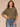 Lily Pad Short Dolman Sleeve Round Neck Open Stitch Placement Palm Tree Embroidery Banded Hem Sweater Top
