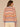Horizon Blue Dusty Papaya Multi Three Quarter Blouson Sleeve Open Front Wavy Stripe Stitch Mix Side Pockets Scallop Trim Straight Hem Sweater Cardigan