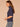 Midnight Sapphire Elbow Cuff Sleeve Turtle Neck Cable Stitch Mix Sweater