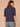 Midnight Sapphire Cuffed Elbow Sleeve Turtleneck Cable Stitch Mix Petite Sweater