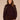 Dark Raisin Long Blouson Sleeve Curled Edge Mock Neck Placement Beaded Embroidery Banded Hem Sweater