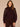 Dark Raisin Long Blouson Sleeve Curled Edge Mock Neck Placement Beaded Embroidery Banded Hem Sweater