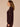 Dark Raisin Long Blouson Sleeve Curled Edge Mock Neck Placement Beaded Embroidery Banded Hem Sweater