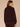 Dark Raisin Long Blouson Sleeve Curled Edge Mock Neck Placement Beaded Embroidery Banded Hem Sweater