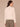 Ecru Long Drop Shoulder Sleeve Johnny Collar V-Neck Banded Hem Crochet Scallop Edge Sweater