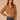 Saddle Long Sleeve V-Neck Crochet Scallop Collar Trim Banded Hem Petite Sweater Top