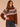 Brown Lavender Multi Long Raglan Sleeve Banded Mock Neck Placement Stripe Exposed Seam Bubble Hem Sweater Top